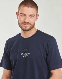 Adidas Sportswear - Brand Love Signature Graphic T-Shirt Marine Clearance
