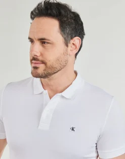 Calvin Klein Jeans - CK EMBRO BADGE SLIM POLO Blanc Sale