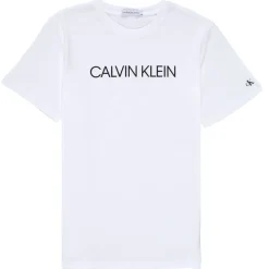 Calvin Klein Jeans - INSTITUTIONAL T-SHIRT Blanc Discount
