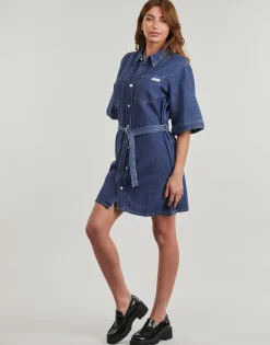 Calvin Klein Jeans - LINEN BOXY BELTED SHIRT DRESS