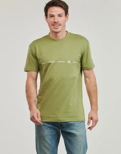 Calvin Klein Jeans - LOGO REPEAT TEE Kaki Sale
