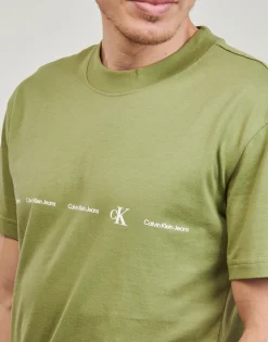 Calvin Klein Jeans - LOGO REPEAT TEE Kaki Sale