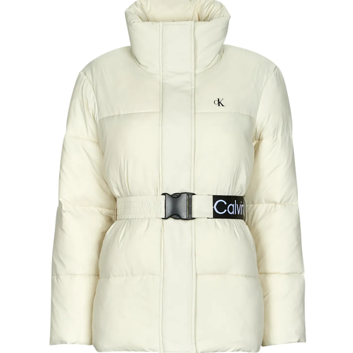 Calvin Klein Jeans - LOGO BELT WAISTED SHORT PUFFER Ecru Clearance