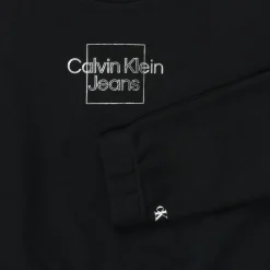 Hot Calvin Klein Jeans - METALLIC BOX LOGO SWEATSHIRT Noir