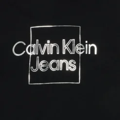 Hot Calvin Klein Jeans - METALLIC BOX LOGO RELAXED HOODIE Noir