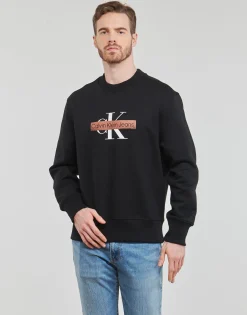 Best Calvin Klein Jeans - MONOLOGO STENCIL CREW NECK Noir