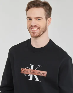 Best Calvin Klein Jeans - MONOLOGO STENCIL CREW NECK Noir