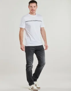 Calvin Klein Jeans - SPLIT LINE LOGO T-SHIRT Blanc Best