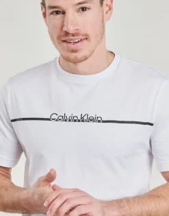 Calvin Klein Jeans - SPLIT LINE LOGO T-SHIRT Blanc Best