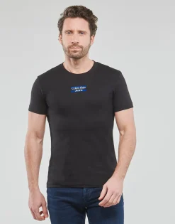 Sale Calvin Klein Jeans - TRANSPARENT STRIPE LOGO TEE Noir