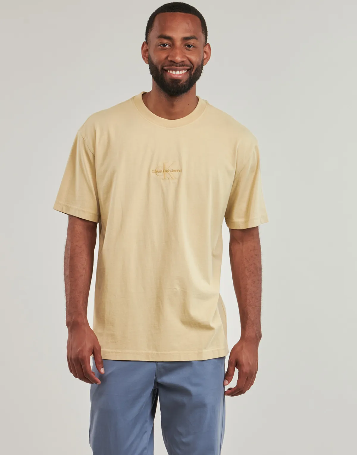 Sale Calvin Klein Jeans - WASHED MONOLOGO TEE Beige