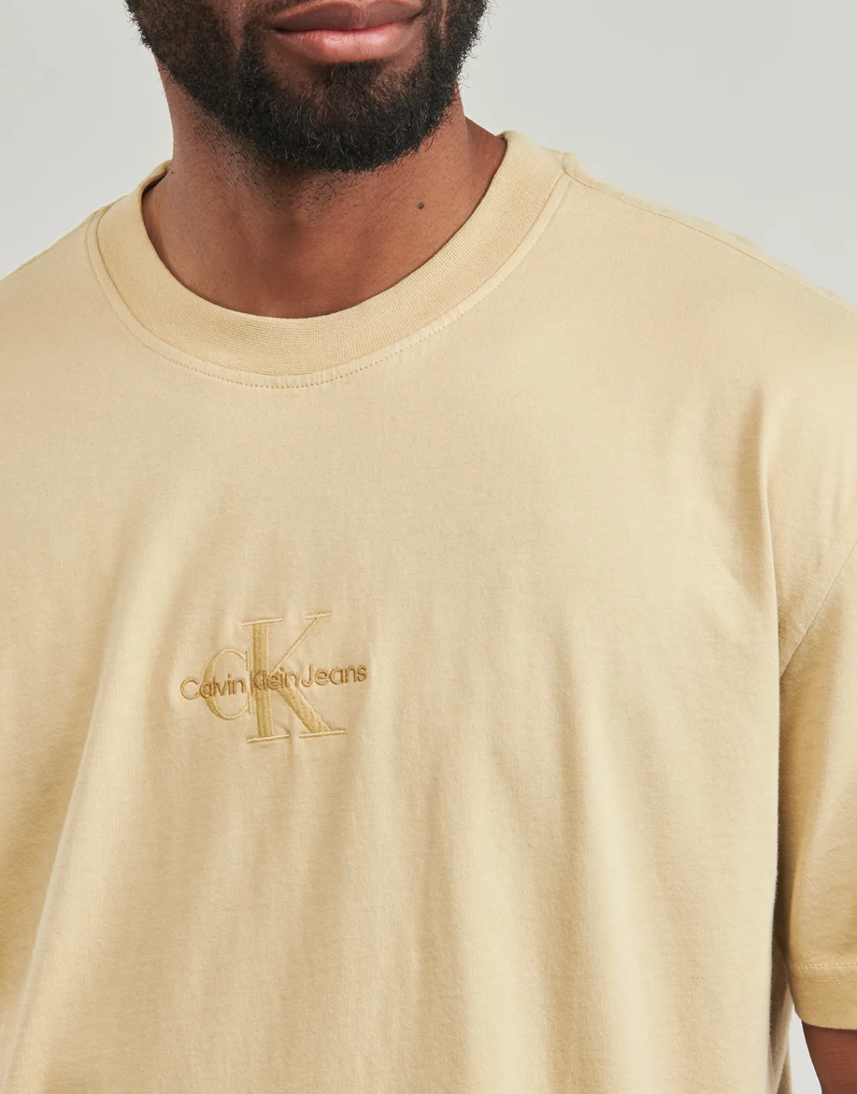 Sale Calvin Klein Jeans - WASHED MONOLOGO TEE Beige