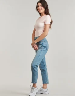 Discount Calvin Klein Jeans - WOVEN LABEL RIB FITTED TEE Rose