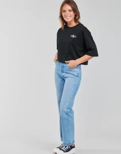 Converse - CHUCK INSPIRED HYBRID FLOWER OVERSIZED CROPPED TEE Noir