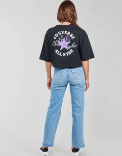 Converse - CHUCK INSPIRED HYBRID FLOWER OVERSIZED CROPPED TEE Noir