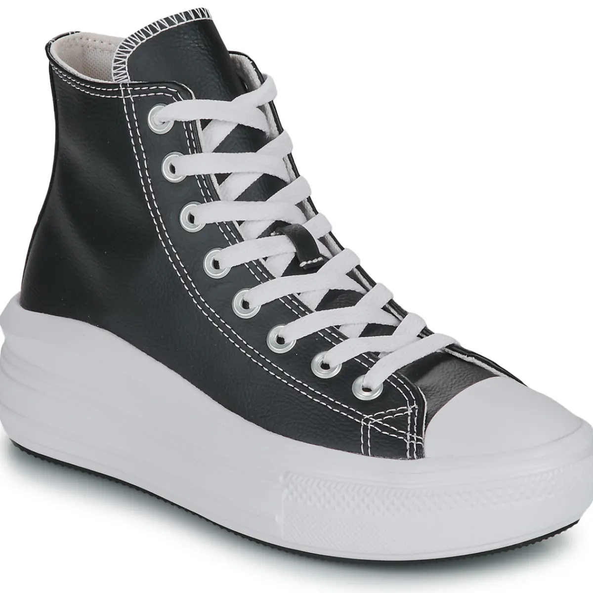 Sale Converse - CHUCK TAYLOR ALL STAR MOVE PLATFORM LEATHER Noir