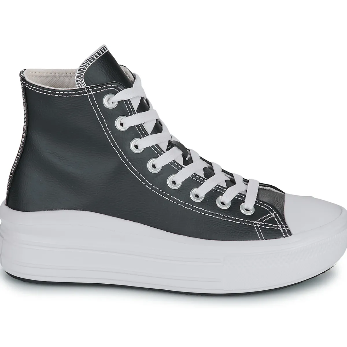 Sale Converse - CHUCK TAYLOR ALL STAR MOVE PLATFORM LEATHER Noir