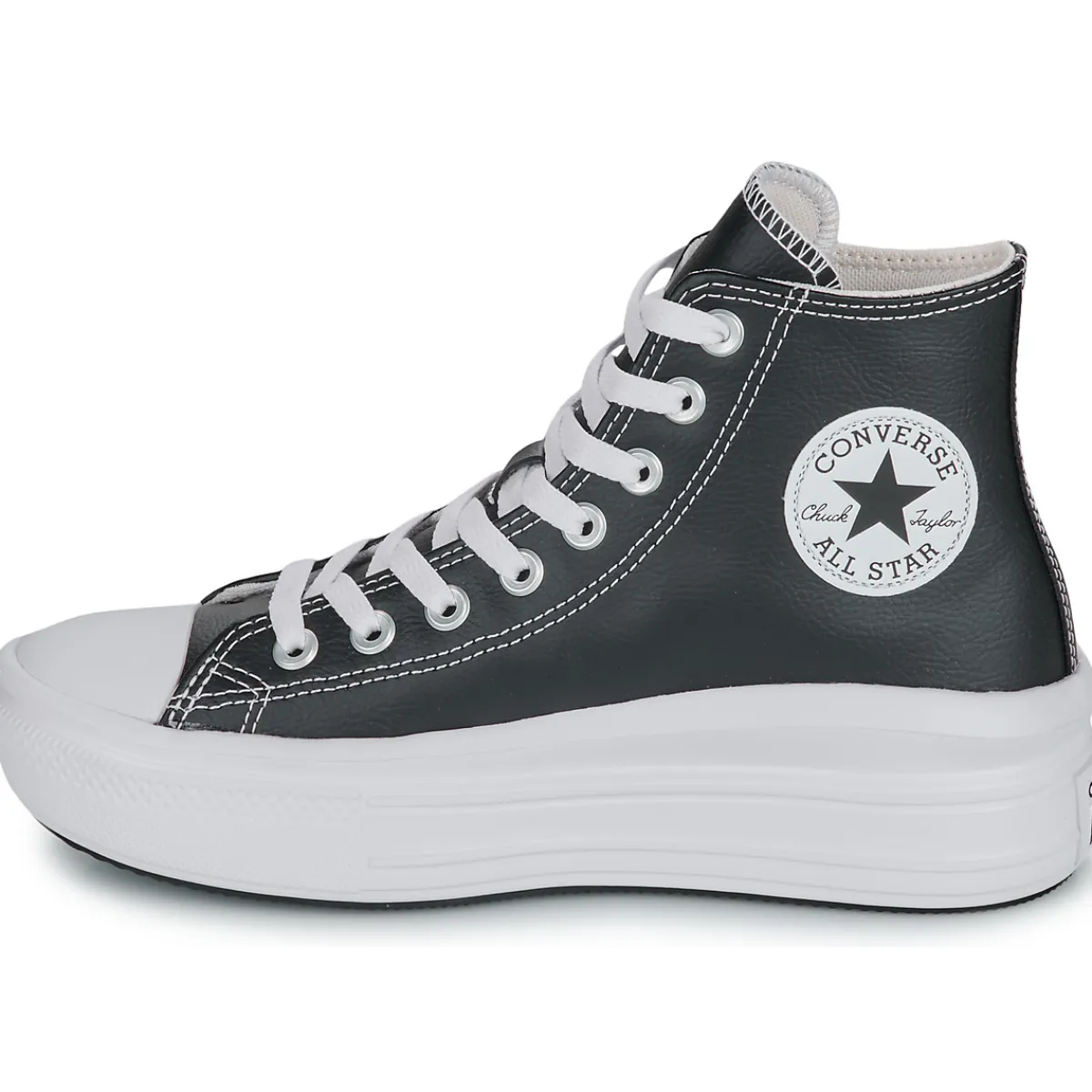 Sale Converse - CHUCK TAYLOR ALL STAR MOVE PLATFORM LEATHER Noir