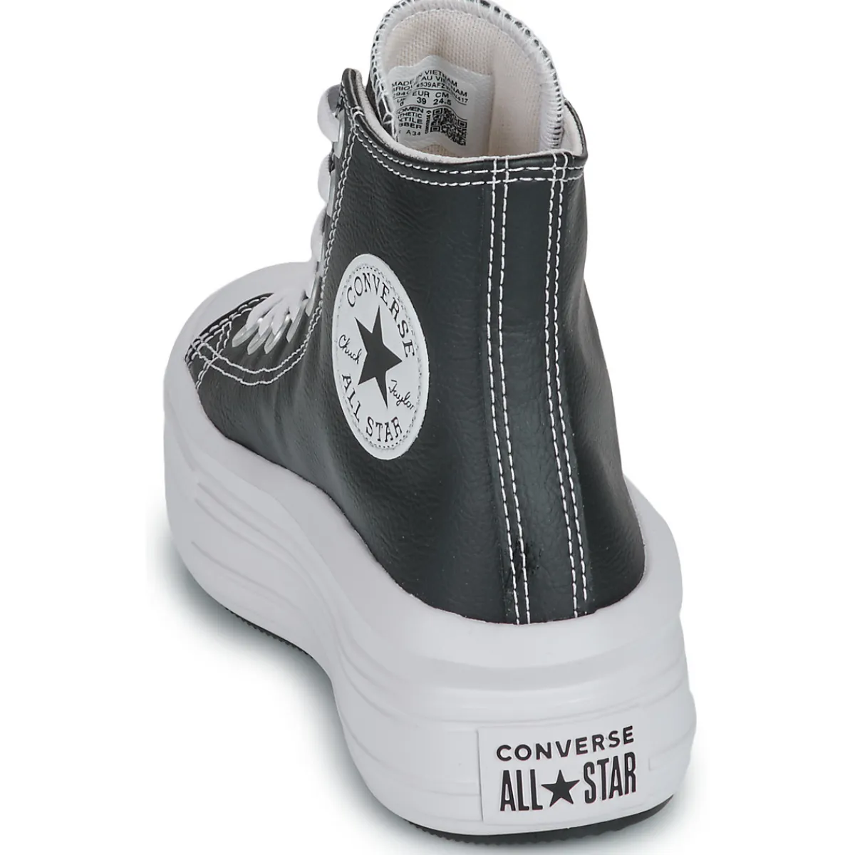 Sale Converse - CHUCK TAYLOR ALL STAR MOVE PLATFORM LEATHER Noir