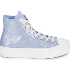 Converse - CHUCK TAYLOR ALL STAR LIFT PLATFORM SUEDE SHIMMER Bleu Best