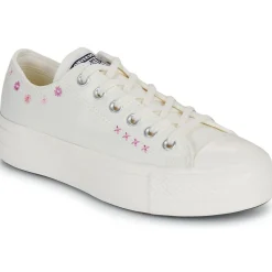 Converse - CHUCK TAYLOR ALL STAR LIFT FLORAL EMBROIDERY LOW TOP Blanc Sale