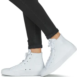 Discount Converse - CHUCK TAYLOR ALL STAR LEATHER HI Blanc