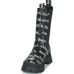 Desigual - SHOES CHELSEA HIGH LETTERING Noir Discount