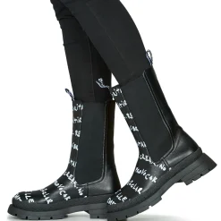 Desigual - SHOES CHELSEA HIGH LETTERING Noir Discount