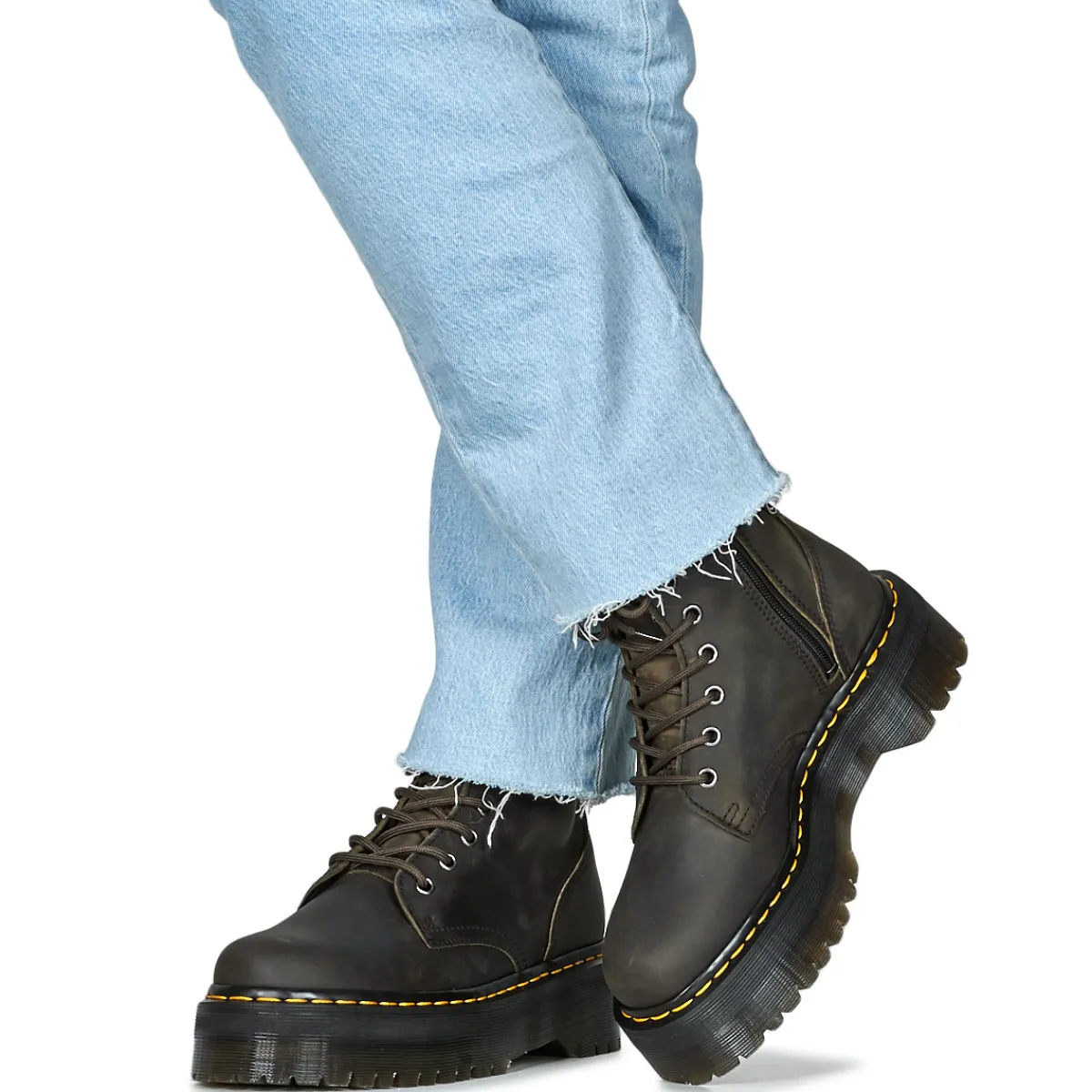 Dr. Martens - Jadon Charcoal Grey Burnished Waxy Pull Up