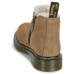 Online Dr. Martens - Leonore J Dark Khaki Bronx Suede Beige