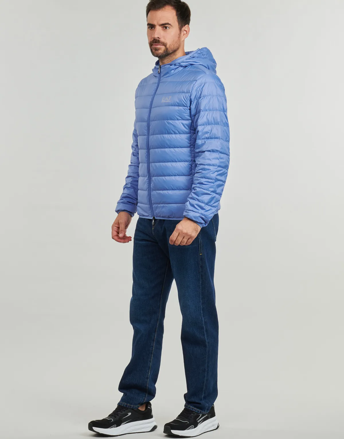 Hot Emporio Armani EA7 - CORE IDENTITY DOWN JACKET HD Bleu