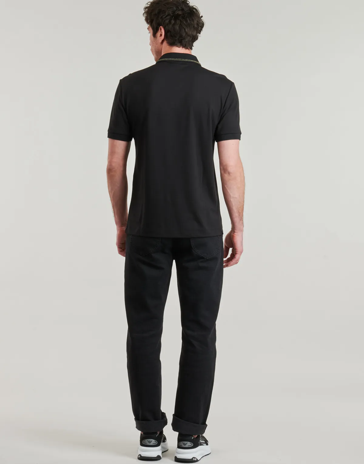 New Emporio Armani EA7 - TRAIN GOLD LABEL POLO PUNTO ROMA 7M000300 Noir
