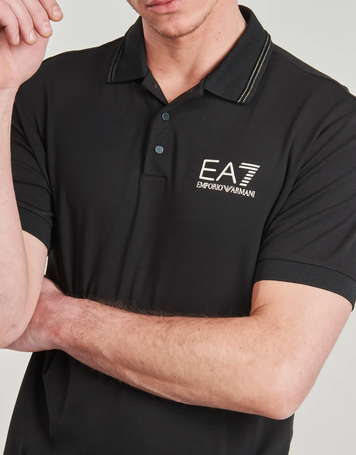 New Emporio Armani EA7 - TRAIN GOLD LABEL POLO PUNTO ROMA 7M000300 Noir