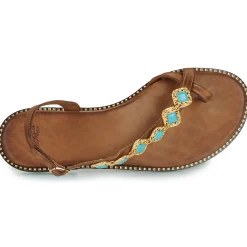 Clearance Exé Shoes - 530-MILOS-LEATHER-BROWN-TURQUOISE