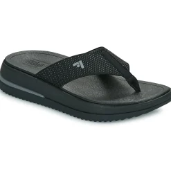 Outlet FitFlop - Surff Two-Tone Webbing Toe-Post Sandals Noir