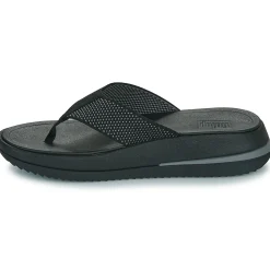 Outlet FitFlop - Surff Two-Tone Webbing Toe-Post Sandals Noir