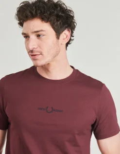 Fred Perry - EMBROIDERED T-SHIRT Bordeaux Best