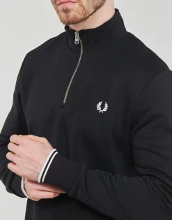Fred Perry - HALF ZIP SWEATSHIRT Noir Online