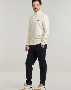 New Fred Perry - HALF ZIP SWEATSHIRT Ecru