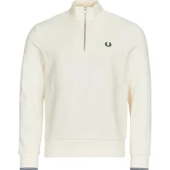 New Fred Perry - HALF ZIP SWEATSHIRT Ecru