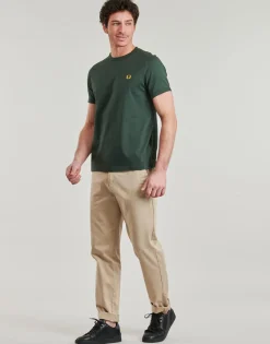 Outlet Fred Perry - RINGER T-SHIRT Vert