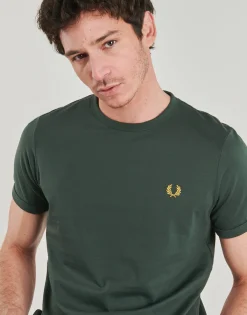 Outlet Fred Perry - RINGER T-SHIRT Vert