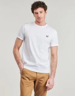 Sale Fred Perry - RINGER T-SHIRT Blanc