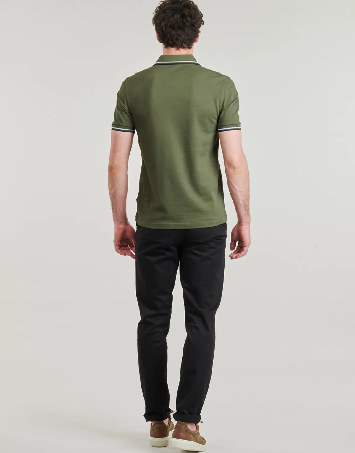 Fred Perry - TWIN TIPPED SHIRT Kaki Discount