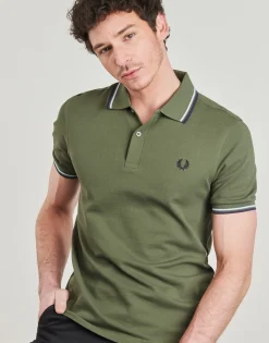 Fred Perry - TWIN TIPPED SHIRT Kaki Discount