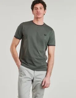 Fred Perry - TWIN TIPPED T-SHIRT Gris Clearance