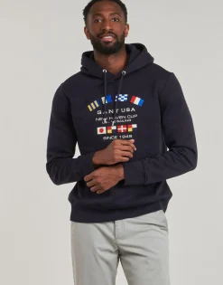 Online Gant - GRAPHIC SWEAT HOODIE Marine