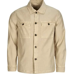 Gant - REG COT/LINEN OVERSHIRT Beige