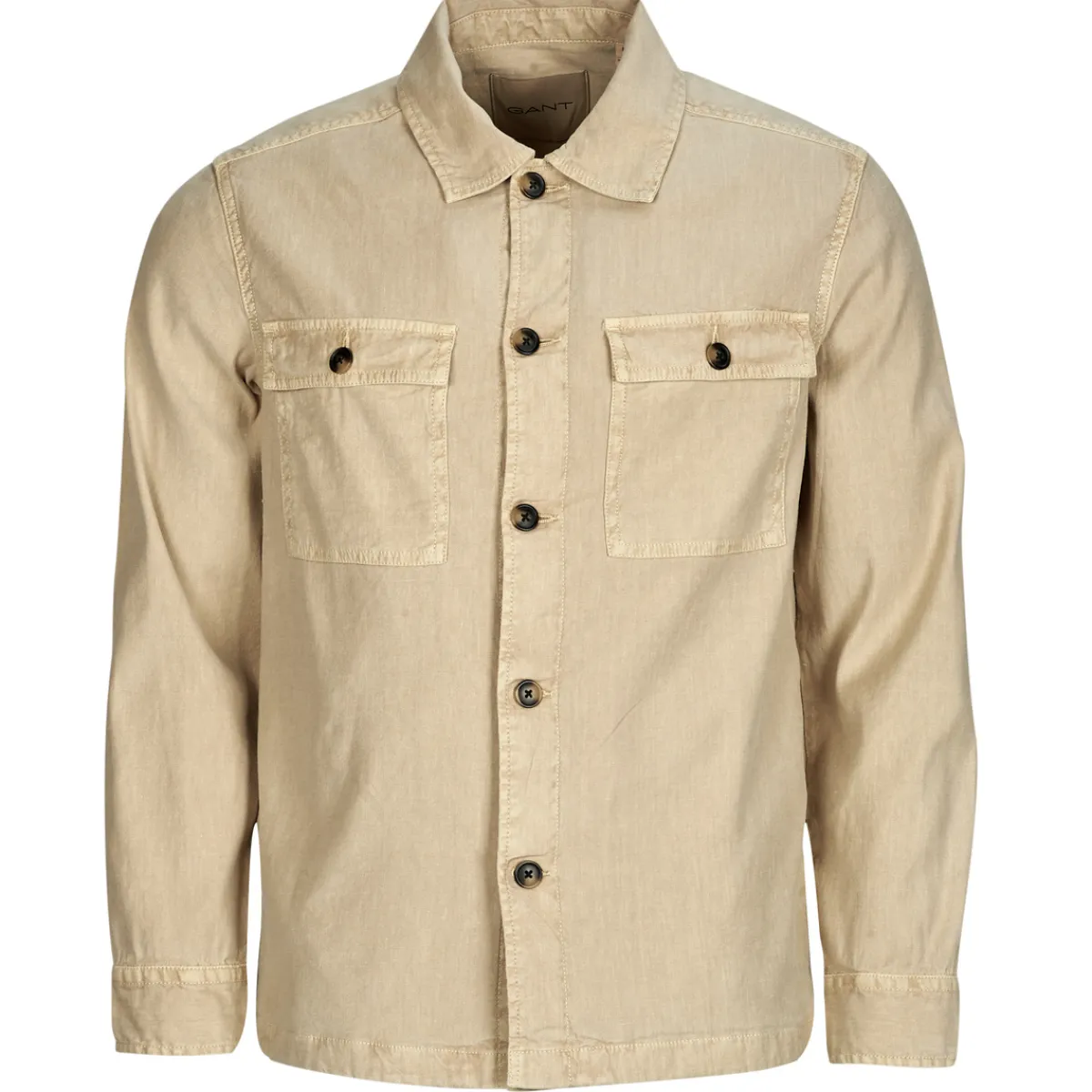 Gant - REG COT/LINEN OVERSHIRT Beige