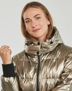 Clearance Guess - BICE METALLIC HOODIE PUFFER Bronze